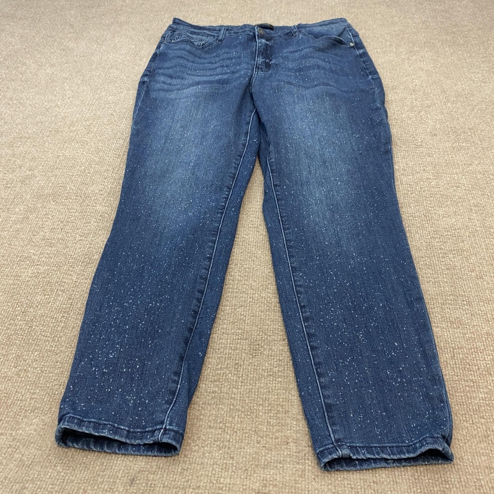 Judy Blue Relaxed Straight Jeans Womens 15/32 Blue Med Wash High Rise Stretch